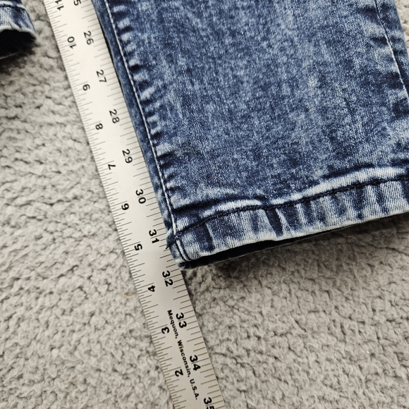 Grindhouse Slim Straight Washed Dark Blue Ripped Stretch Denim Jeans Men 34x32 - Picture 4 of 8